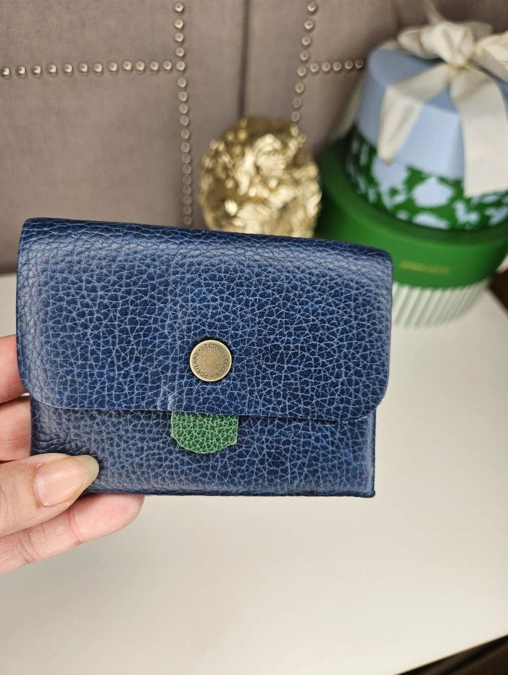 Portland Leather Goods Caspian Blue Euro Wallet
